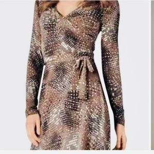 Cabi Faux Wrap Dress; multicolor